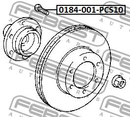 Шпилька колесная FEBEST 0184001PCS10