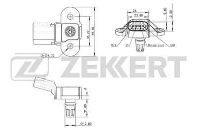 Датчик давления воздуха Zekkert SE1030