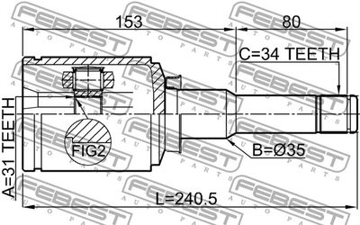 ШРУС внутренний левый FEBEST 1011J300LH