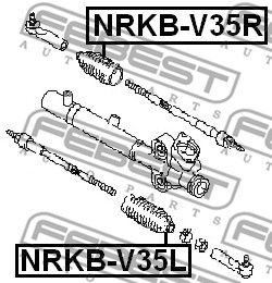 Пыльник рулевой рейки левый FEBEST NRKBV35L