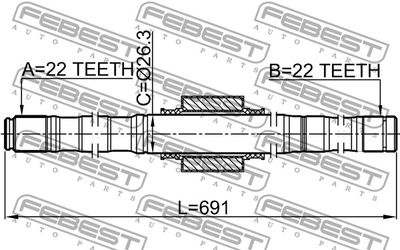 Полуось FEBEST 0212E11MT16L