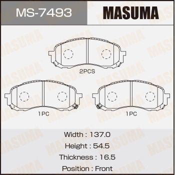 Колодки тормозные передние Masuma MS7493