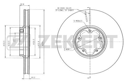 Диск тормозной передний Zekkert BS5347