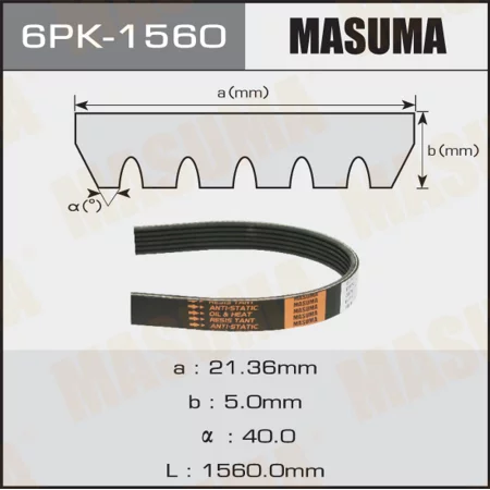 Ремень ручейковый Masuma 6PK1560
