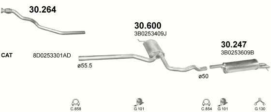 Глушитель средняя часть POLMOSTROW 30600