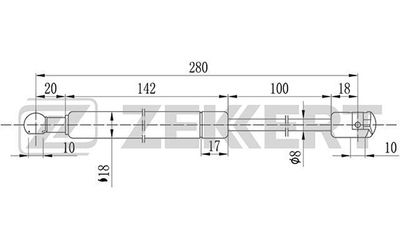 Пружина газовая багажника Zekkert GF1125