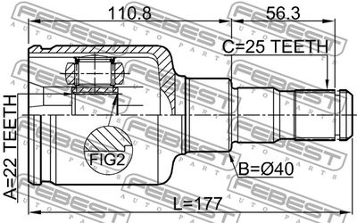 ШРУС внутренний задний FEBEST 2011JOURR