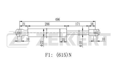 Пружина газовая багажника Zekkert GF2247