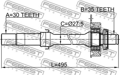 Полуось правая FEBEST 0512TRIBRH