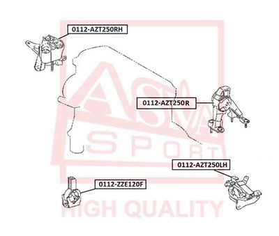 Подушка двигателя правая ASVA 0112AZT250RH