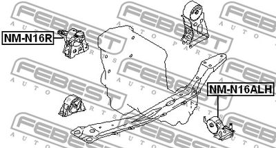Подушка двигателя правая FEBEST NMN16R