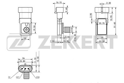 Датчик давления воздуха Zekkert SE1026