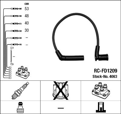 Комплект проводов высоковольтных NGK 4063
