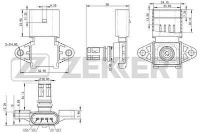 Датчик давления воздуха Zekkert SE1038