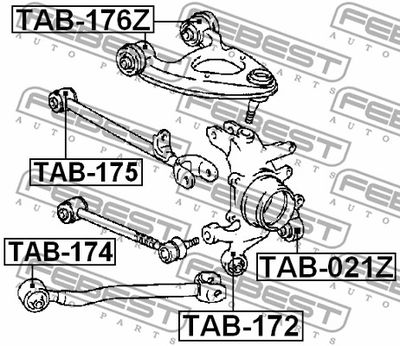 Сайлентблок заднего продольного рычага FEBEST TAB174