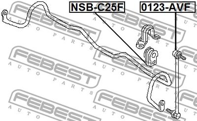 Втулка стабилизатора переднего FEBEST NSBC25F