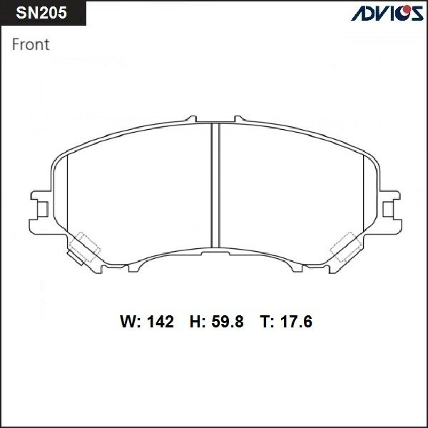 Колодки тормозные дисковые ADVICS SN205