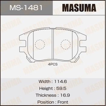 Колодки тормозные передние Masuma MS1481