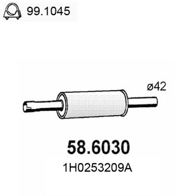 Глушитель средняя часть ASSO 586030