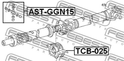 Подшипник подвесной вала карданного FEBEST TCB025