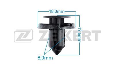 Клипса крепежная Zekkert BE1755