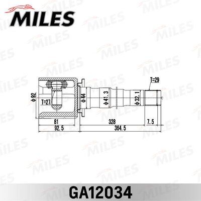 ШРУС внутренний правый Miles GA12034