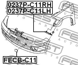 Кронштейн бампера NISSAN 62225EM30A