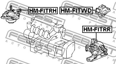 Опора двигателя задняя FEBEST HMFITWD