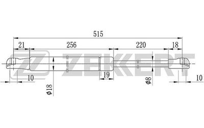 Пружина газовая багажника Zekkert GF1032