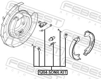 Комплект установочный барабанных колодок FEBEST 1204SONRKIT