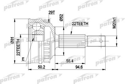 ШРУС наружный комплект PATRON PCV1056