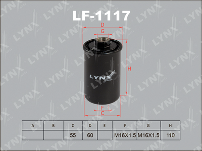Фильтр топливный LYNXauto LF1117