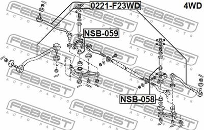 Наконечник рулевой FEBEST 0221F23WD