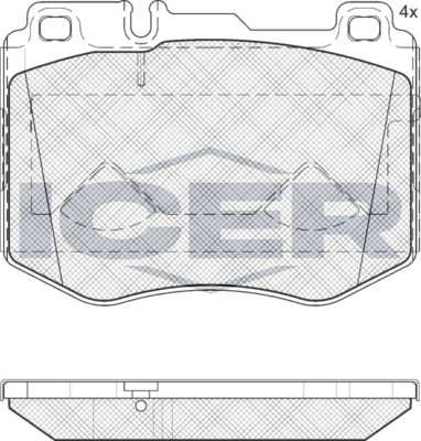 Колодки тормозные дисковые ICER 182195