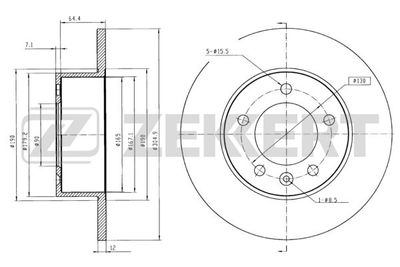 Диск тормозной задний Zekkert BS5632