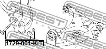 Болт с эксцентриком ремкомплект FEBEST 1729001KIT