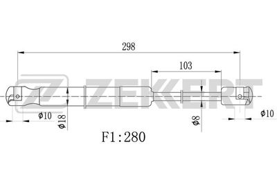 Пружина газовая багажника Zekkert GF2470