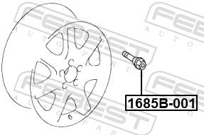 Болт колесный FEBEST 1685B001