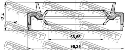 Сальник ступицы FEBEST 95EAS70950812X