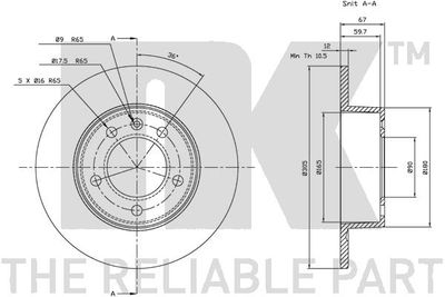 Диск тормозной NK 203643
