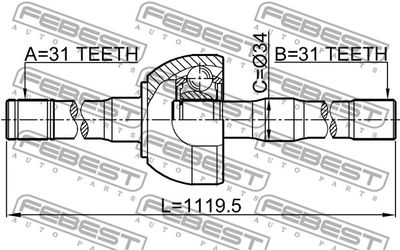 ШРУС наружный FEBEST 0214Y61LH