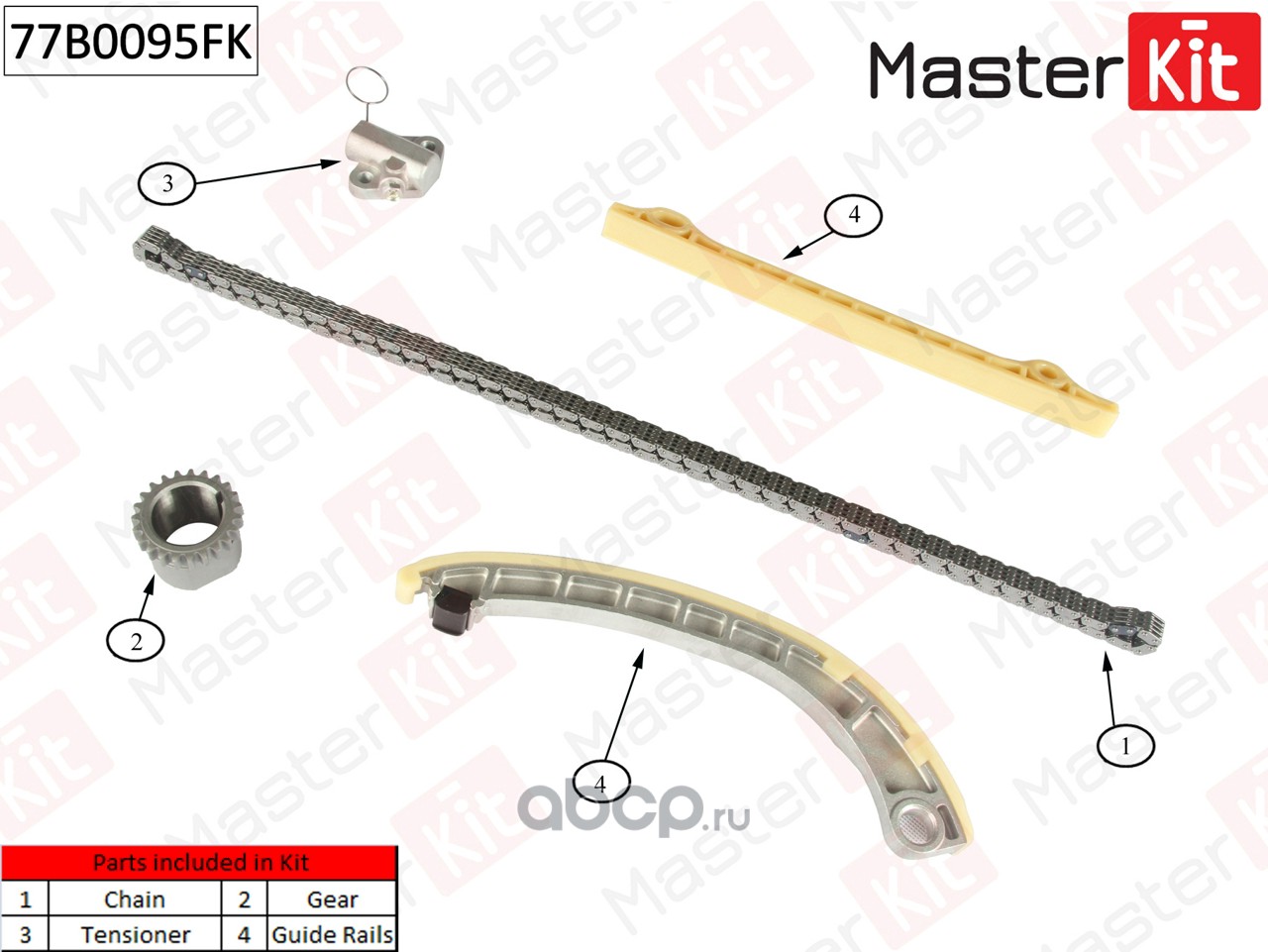 Комплект цепи ГРМ MASTERKIT 77B0095FK