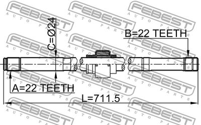 Полуось правая FEBEST 0212B10MTRH