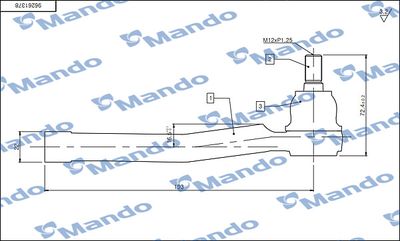Наконечник рулевой левый Mando DSA020621