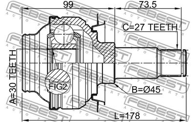 ШРУС внутренний задний FEBEST 1611204R
