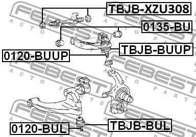 Опора шаровая переднего верхнего рычага FEBEST 0120BUUP